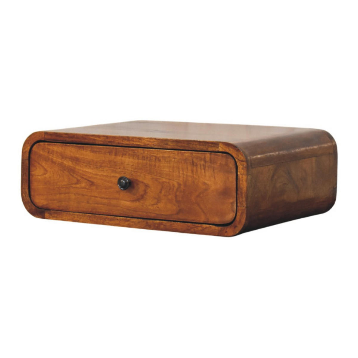 NACHTTISCH Avora Wandmontiert mit 1 Schublade, Braun - Messingfarben/Braun, Holz/Metall (45/15/32cm) - Artisan Furniture