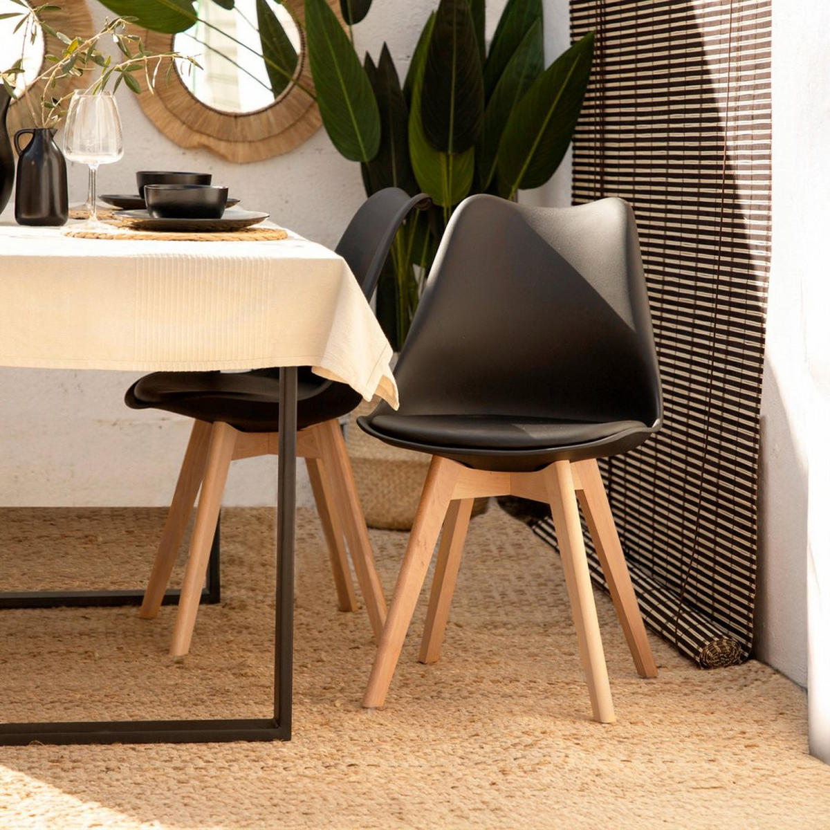 KÜCHENSTUHL Kler Schwarz 48 cm x 82 cm - Schwarz, Kunststoff (48/82/57cm)