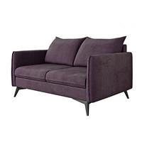 2-SITZER-SOFA Pulse Lila Luxusmicrofaser - Lila/Schwarz, Holz/Textil (138/86/91cm) - S-Style Möbel