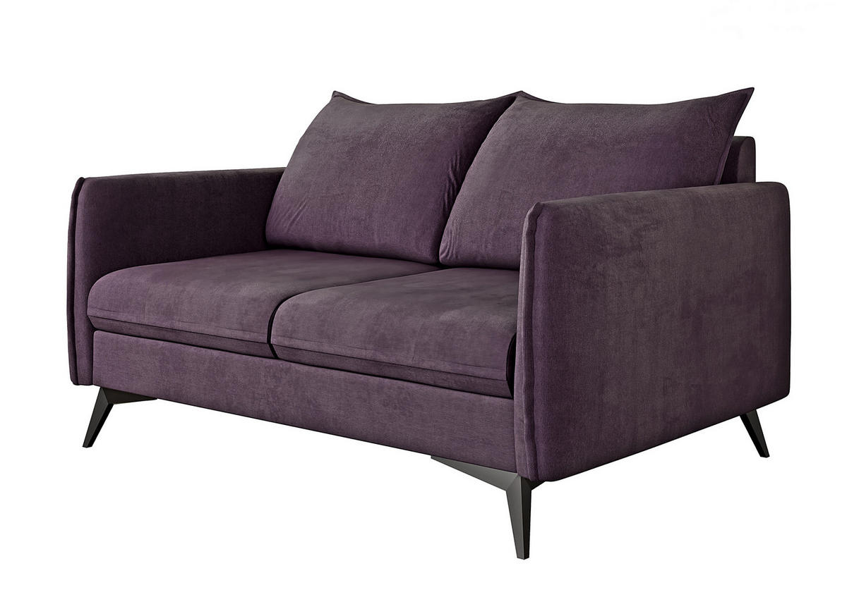 2-SITZER-SOFA Pulse Lila Luxusmicrofaser - Lila/Schwarz, Holz/Textil (138/86/91cm) - S-Style Möbel