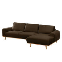 ECKSOFA - Samt - Braun, Textil (286/152cm) - home24