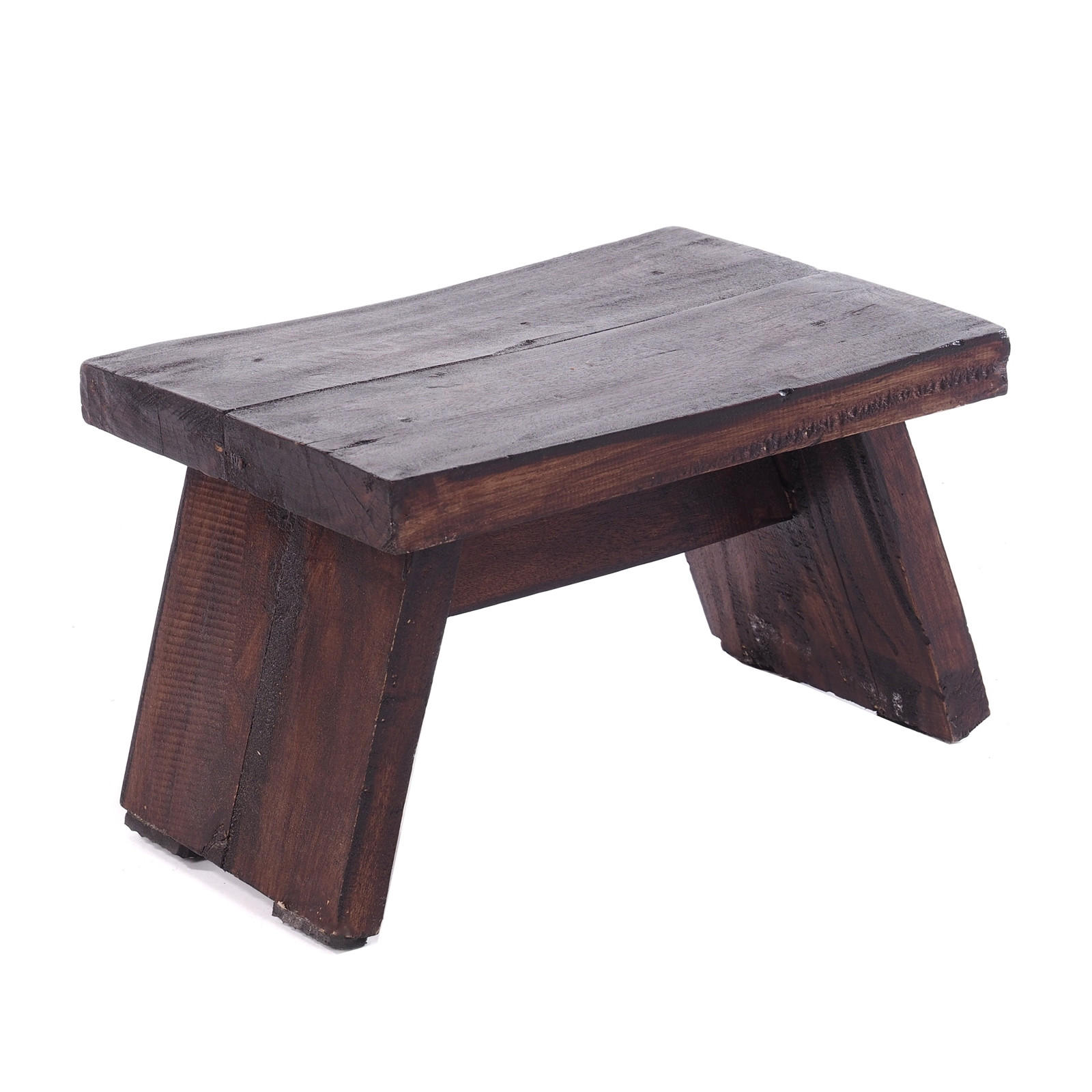 FUSSHOCKER SCHEMEL Recyclingholz massiv 03 dunkelbraun - Dunkelbraun, Holz (29/18/19cm) - DESIGN DELIGHTS