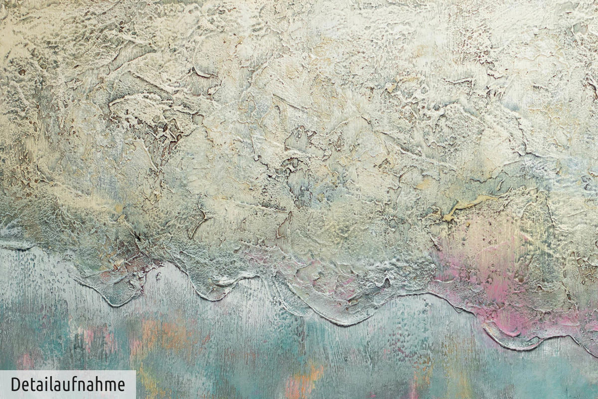 ÖLGEMÄLDE 120/80 cm - Türkis/Beige, Holz/Textil (2.08/80cm) - KUNSTLOFT