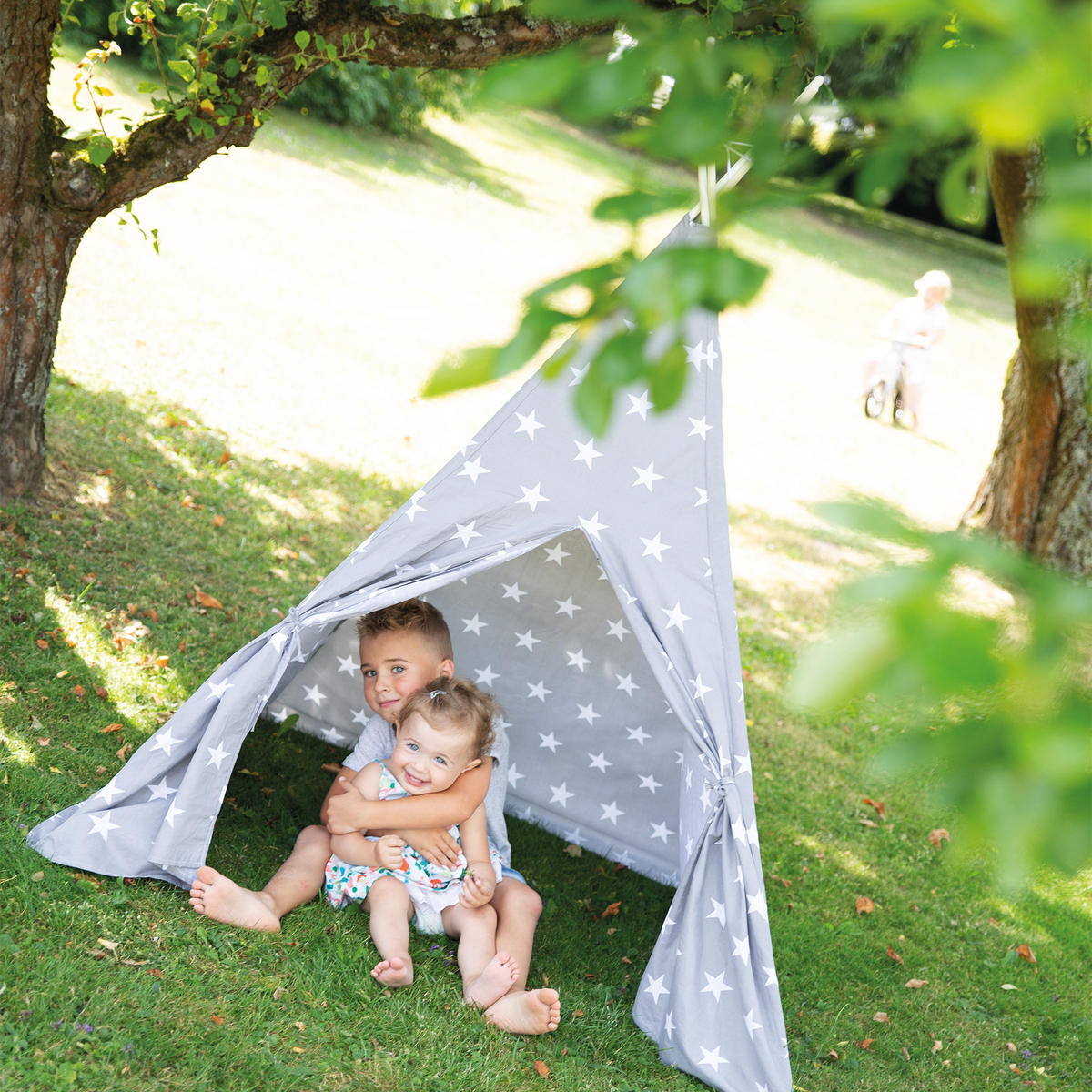 SPIELZELT 'Sterne' - Grau, Textil (115/156/115cm) - Roba