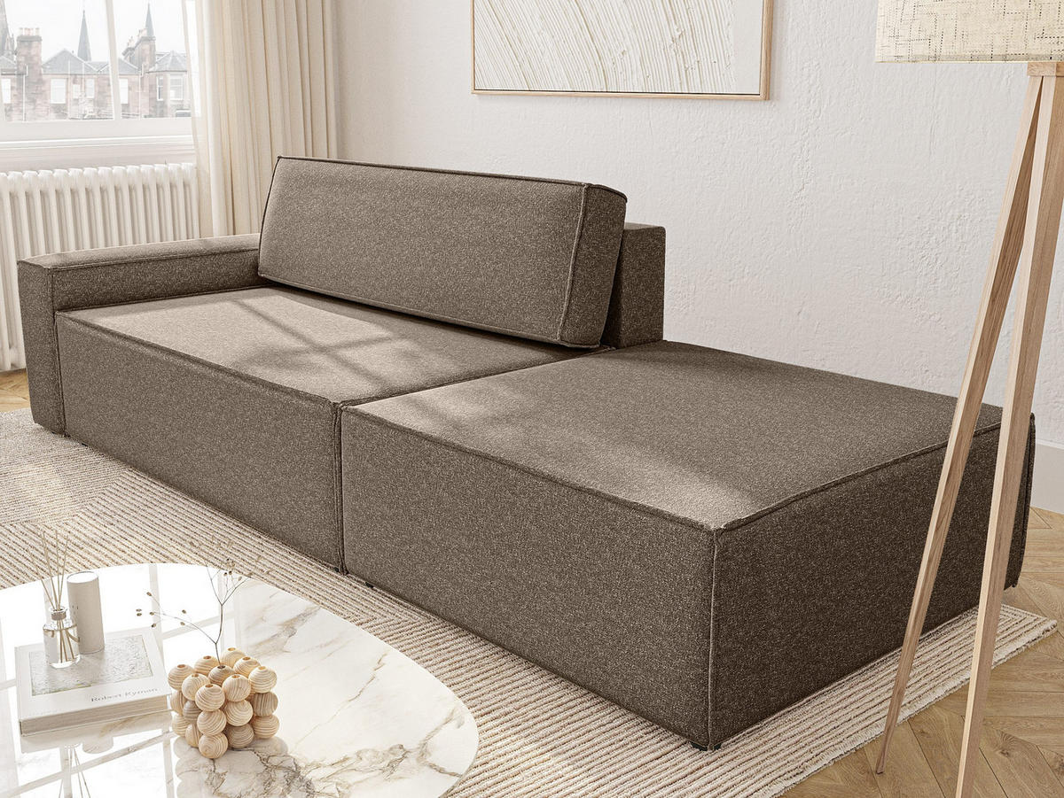 SCHLAFSOFA Lummo Si mit Schlaffunktion, Braun - Braun, Textil (263/70/100cm) - Fedve