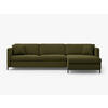 ECKSOFA ausklappbar rechts mit Container Gloria aus strukturiertem Stoff grün 4 Sitzplätze - Grün, Textil (170/260cm) - Micadoni