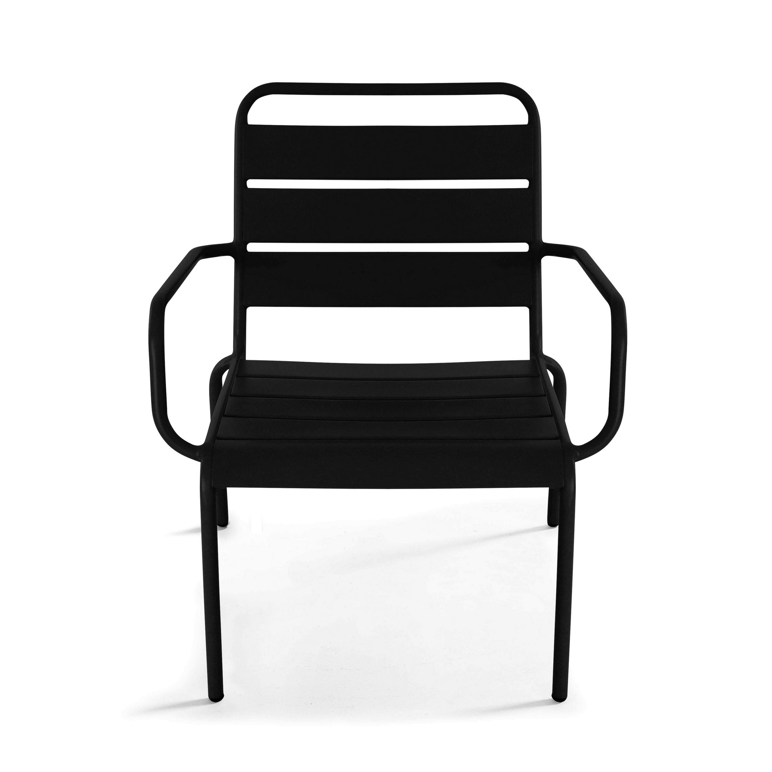 RELAXSESSEL, Schwarz - Schwarz, Metall (65/76/70cm) - Oviala