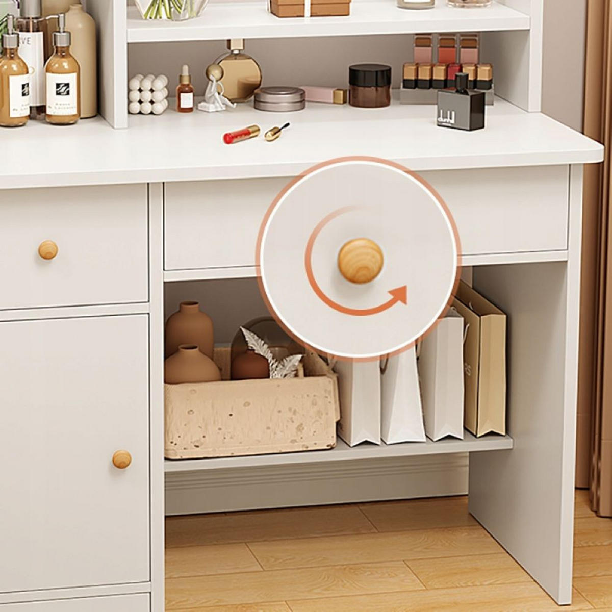 SCHMINKTISCH, weiß 80/34/125 cm - Weiß, Kunststoff (34/125/80cm) - Rebiko