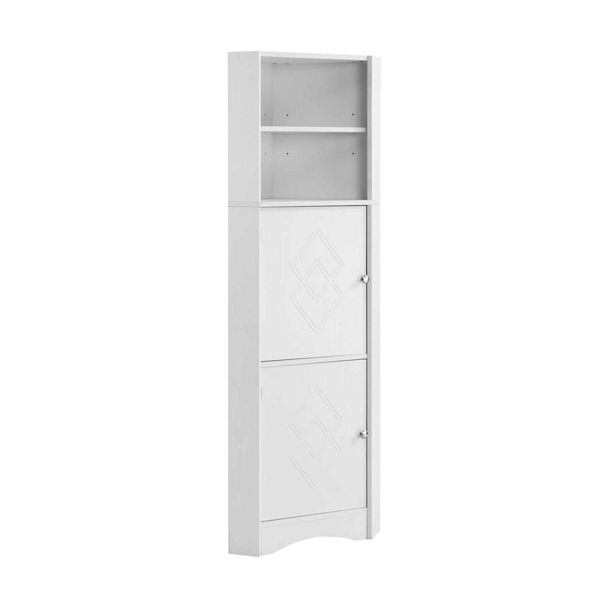 BADSCHRANK Eckschrank 36,5 x 36,5 x 155 cm Weiß - Weiß, Holzwerkstoff (36.5/155/36.5cm) - Beauniv