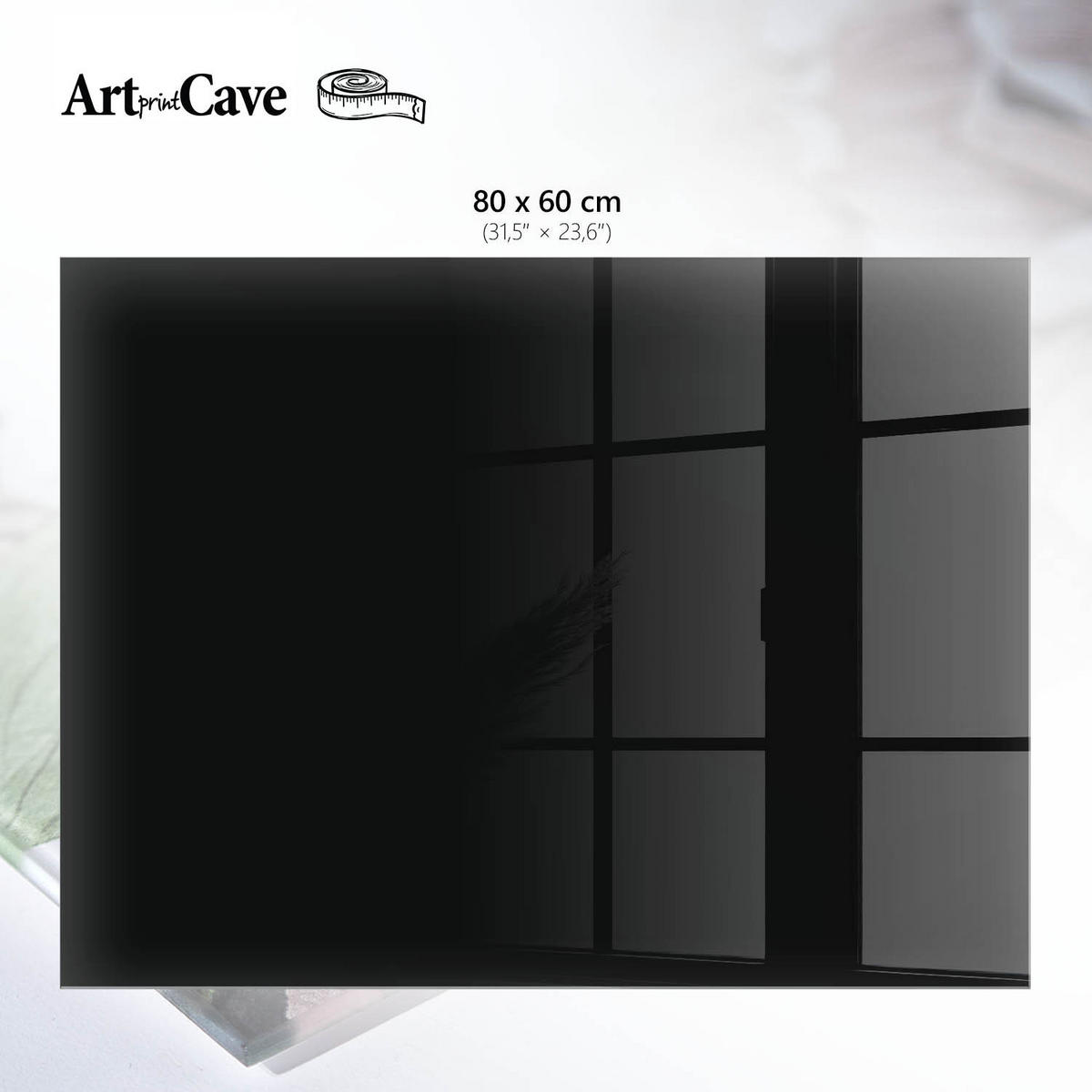 GLASPLATTE 80x60 cm – Schwarz - Türkis, Glas (0.4/80/60cm) - ArtPrintCave