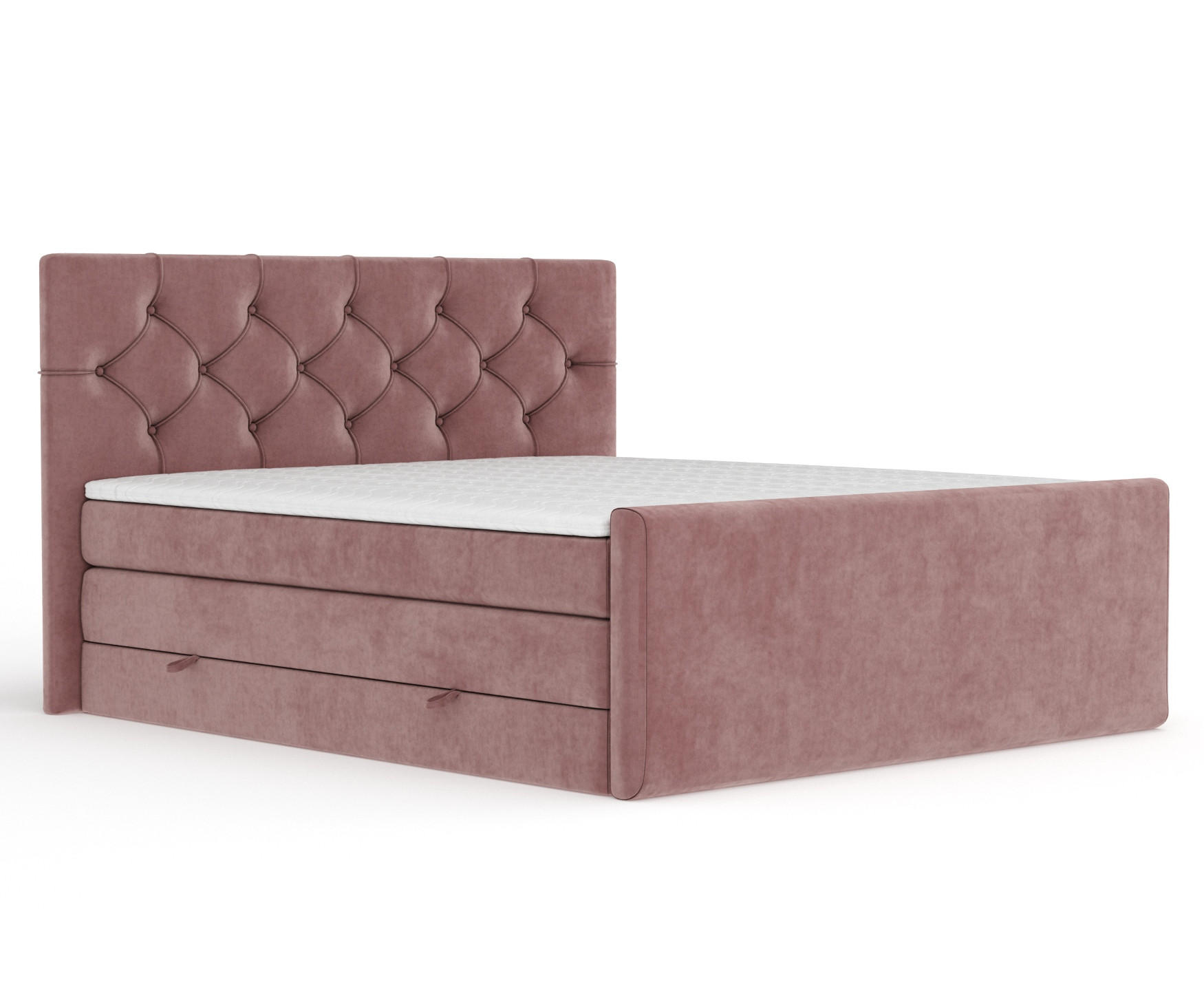 BOXSPRINGBETT Hugo Rosa 200/200 cm - Schwarz/Rosa, Holz/Holzwerkstoff (200/200cm) - Maison de Reve