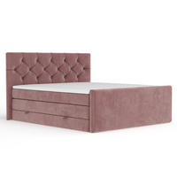 BOXSPRINGBETT Hugo Rosa 160/200 cm - Schwarz/Rosa, Holz/Holzwerkstoff (160/200cm) - Maison de Reve