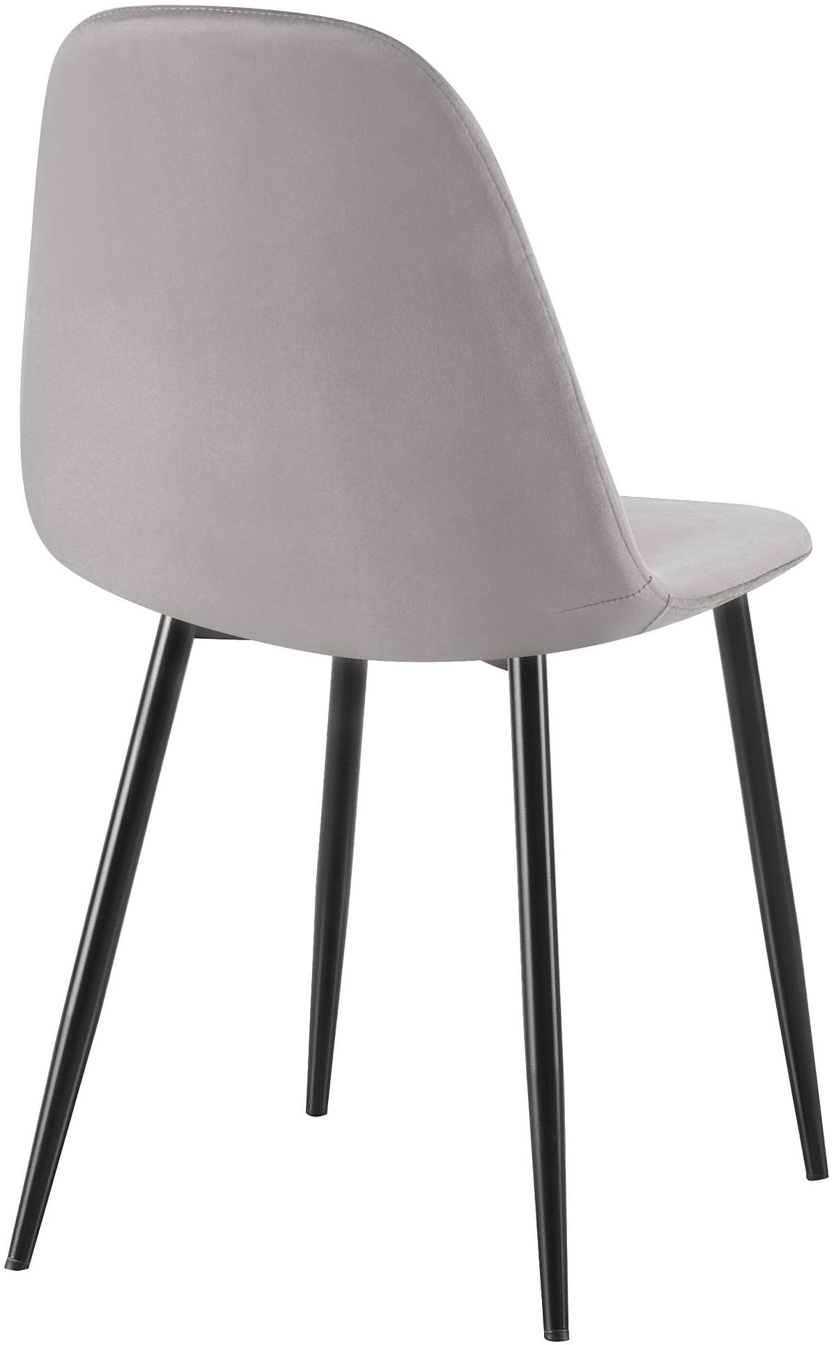 STUHL Samt Grau - Schwarz/Grau, Textil/Metall (44/88/51cm) - CLP