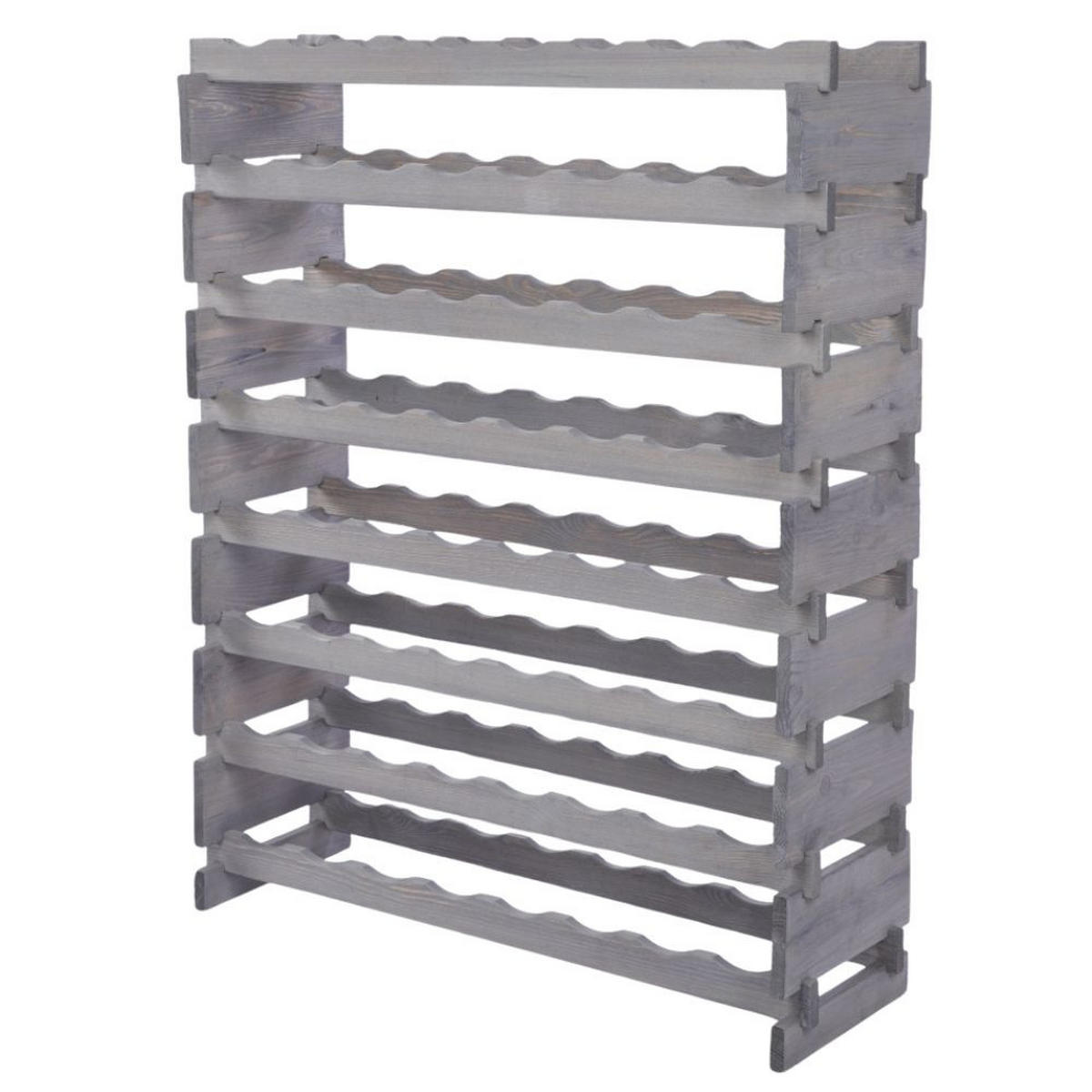 WEINREGAL VINOTECA FLEX PRO HxBxT 107x84x28cm 68 Flaschen auf 8 Ebenen Grau - Grau, Holz (84/107/28cm) - PROREGAL