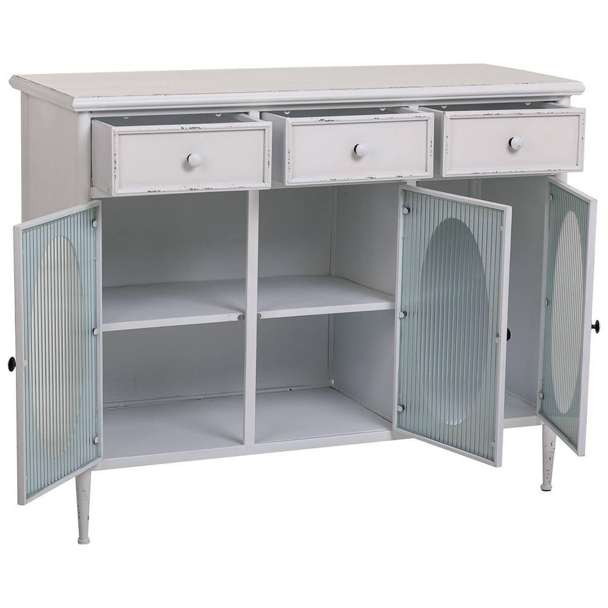 SIDEBOARD aus Metall 100x40x80 cm - Weiß, Metall (100/80/40cm) - Wanderlust
