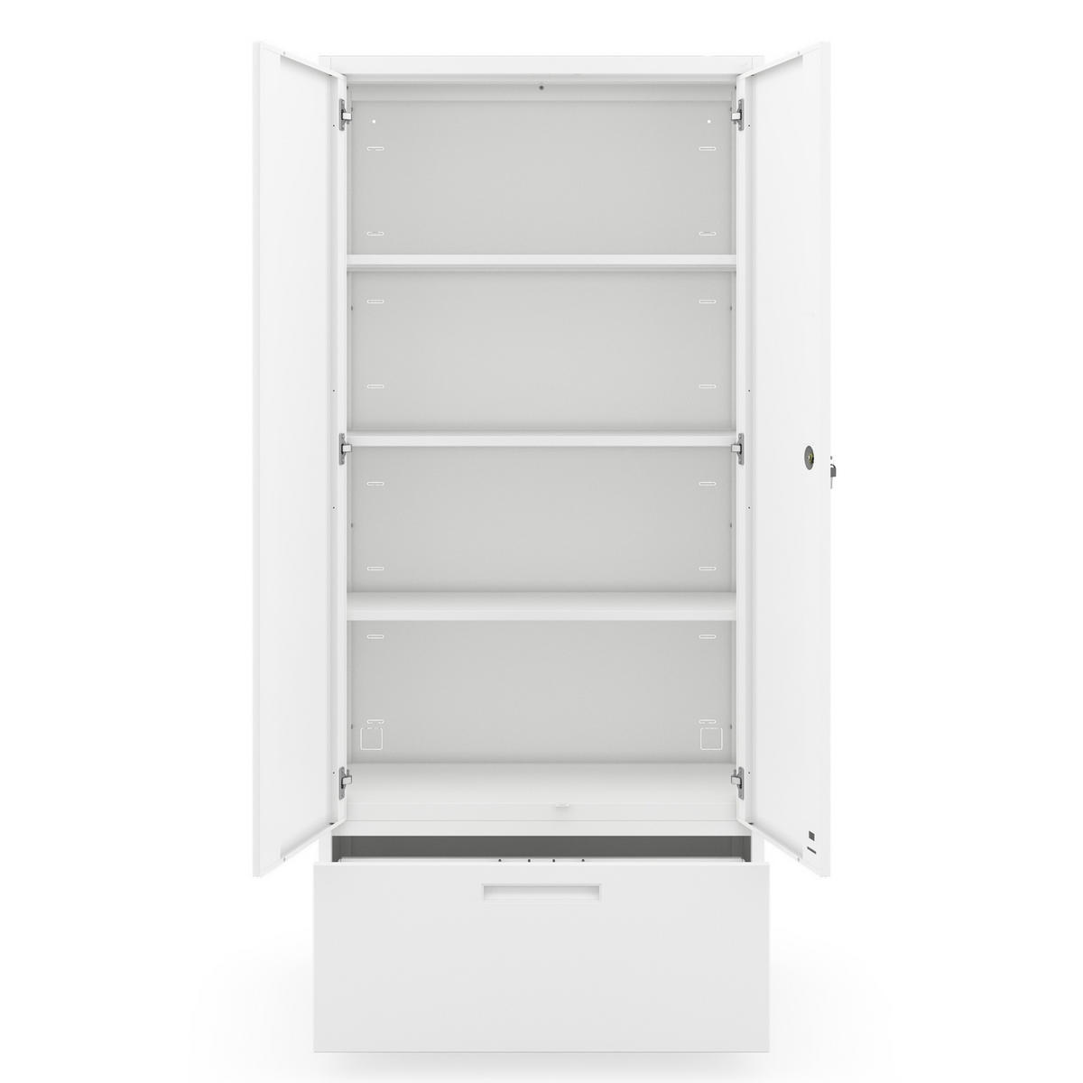 METALLSCHRANK Megan - Weiß, Metall (90/195/40cm)