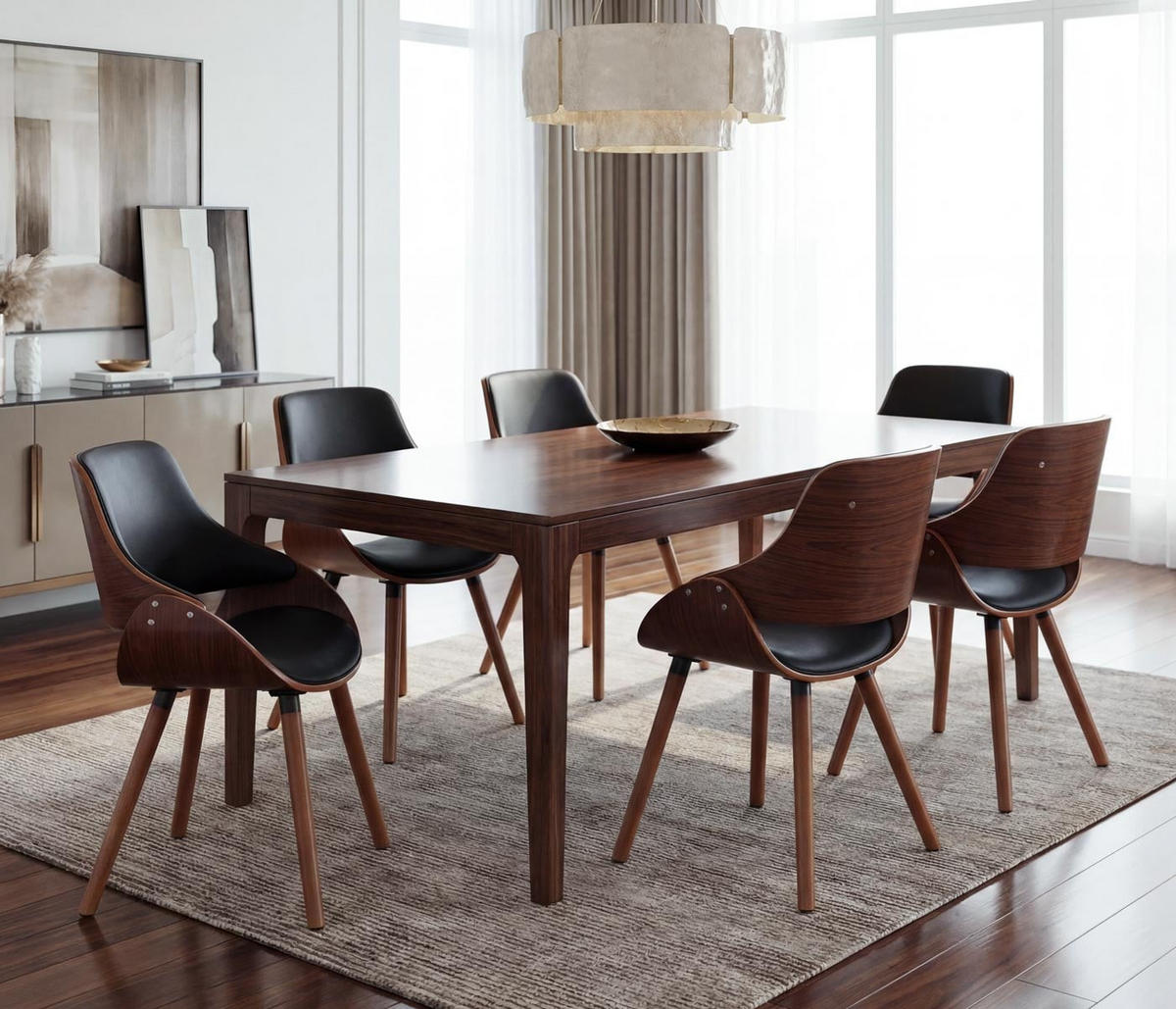 ESSZIMMERSTUHL Schwarz 6er-Set - Schwarz, Textil (53/84/54cm) - MCW