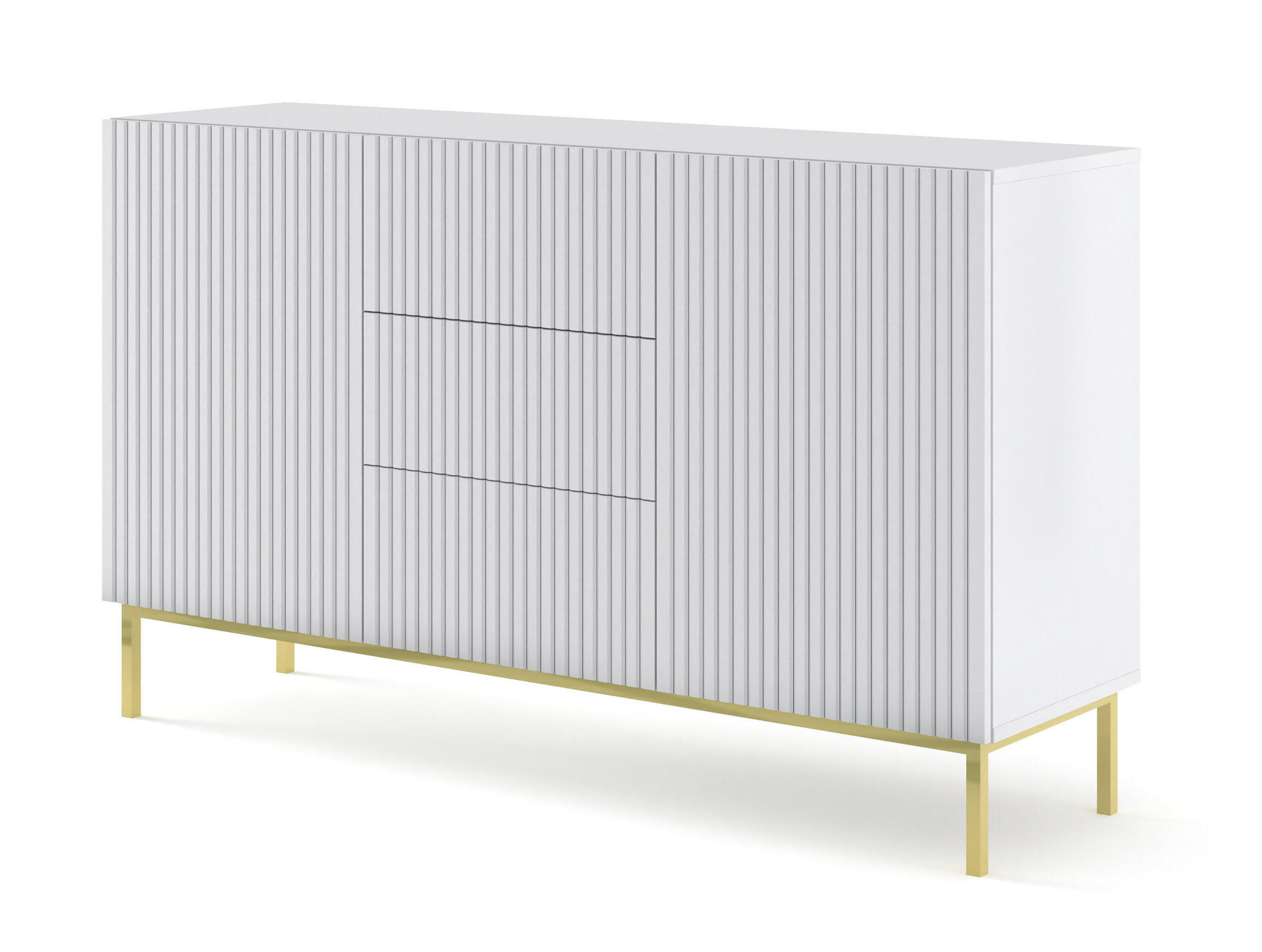 Furnlux Sideboard Weiß, Gold 150x89x42 cm