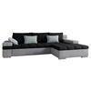 ECKSOFA Bangkok, Seite: Rechts - Silberfarben/Schwarz, Holz/Textil (310/175cm) - MIRJAN24