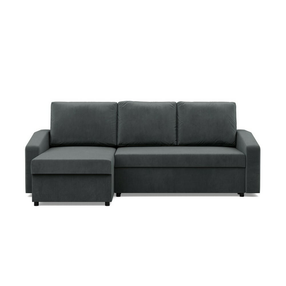 ECKSOFA Neo mit abgeschrägter Armlehnen dunkelgrau - Dunkelgrau, Textil (231/140cm) - SIMKAM Furniture