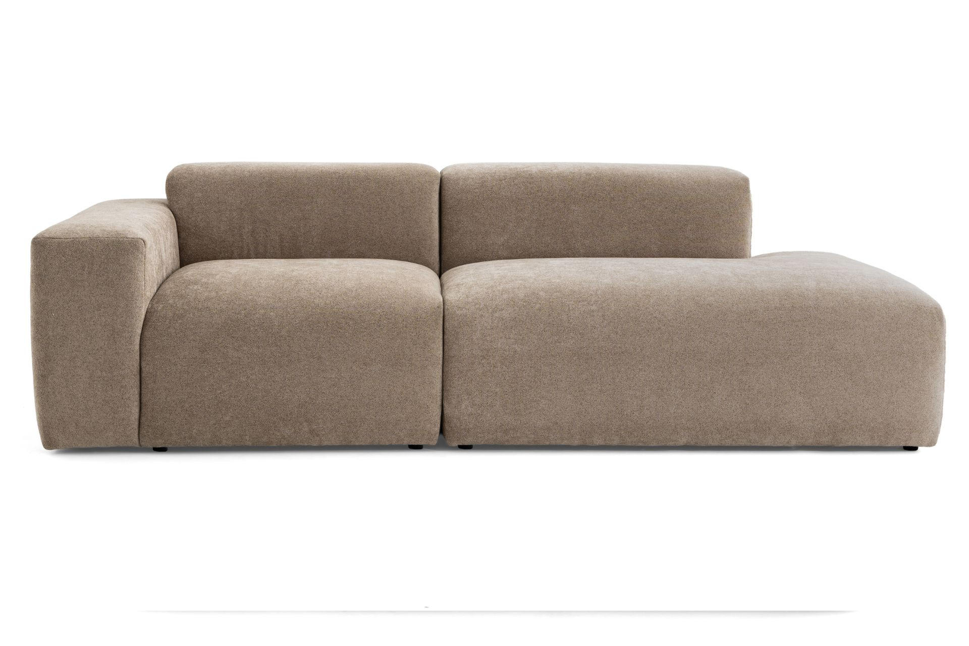 3-SITZER modulares Sofa HEAVEN SET 1 Rechts, Breite 255 cm Webstoff Braun - Schwarz/Braun, Holz/Kunststoff (102/71/255cm) - Muffo