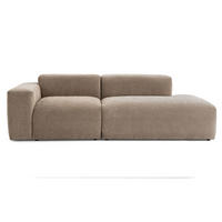 3-SITZER modulares Sofa HEAVEN SET 1 Rechts, Breite 255 cm Webstoff Braun - Schwarz/Braun, Holz/Kunststoff (102/71/255cm) - Muffo