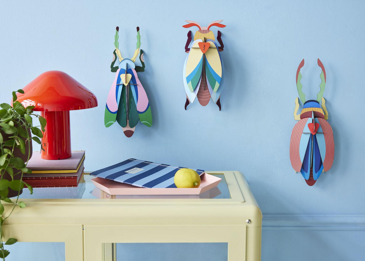 WANDDEKO Smaragdkäfer 7/33 cm - Multicolor, Wellpappe (7/33/13cm) - KUNSTLOFT