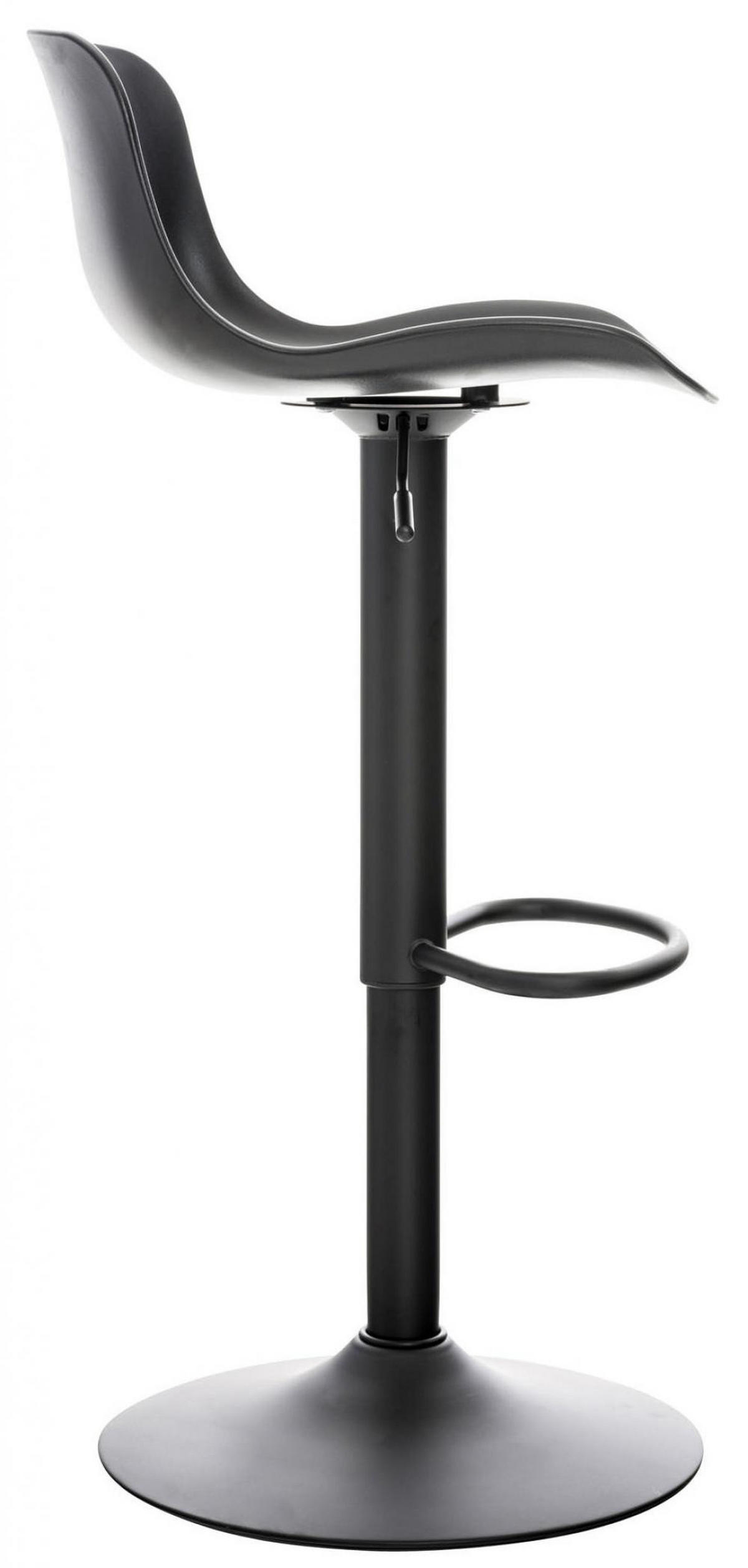 BARHOCKER 4er Set Kunststoff schwarz - Schwarz, Kunststoff/Metall (44/81/44cm) - CLP