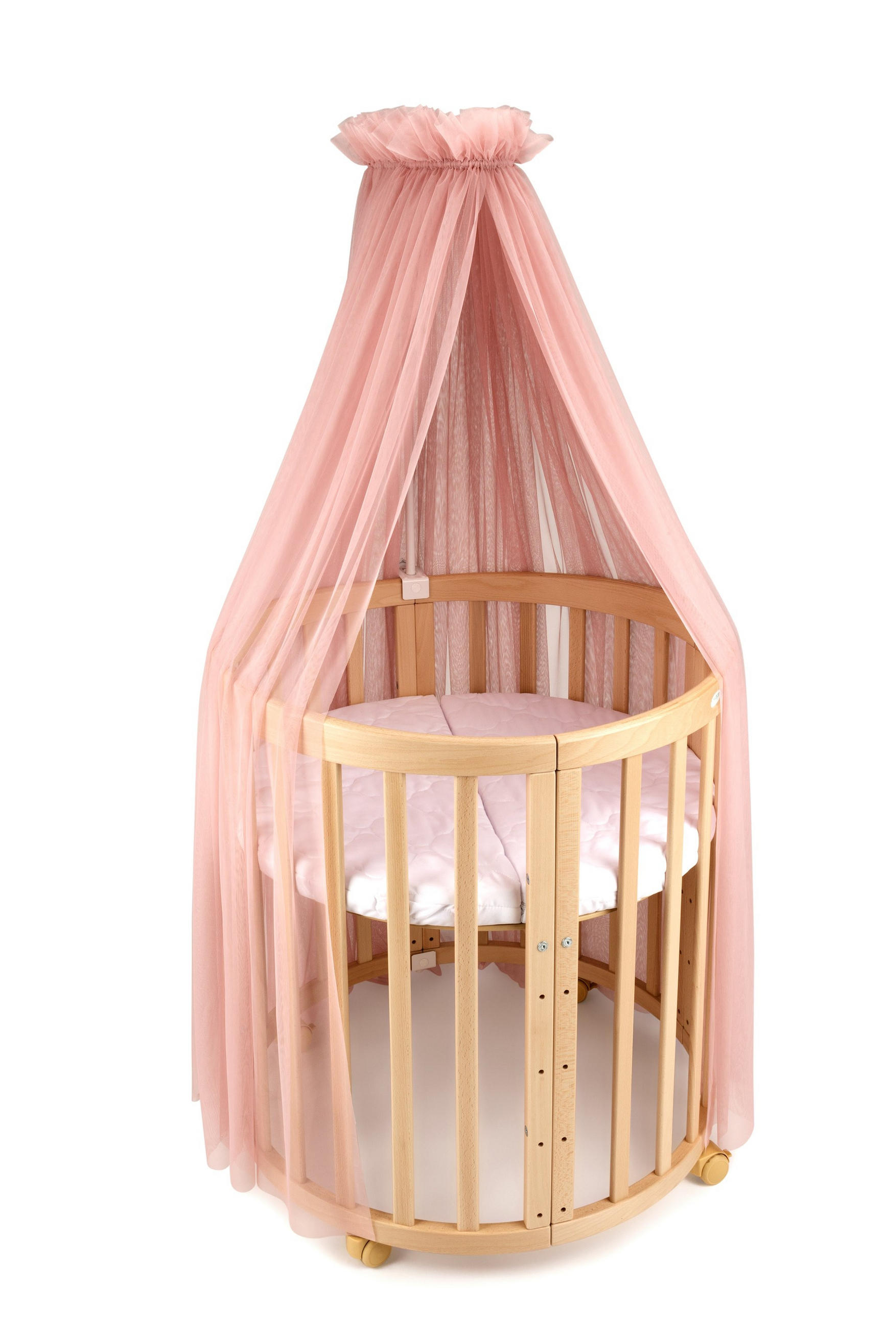 BABY Betthimmel Baldachin mit Himmelstange - Rosa, Textil - waldin