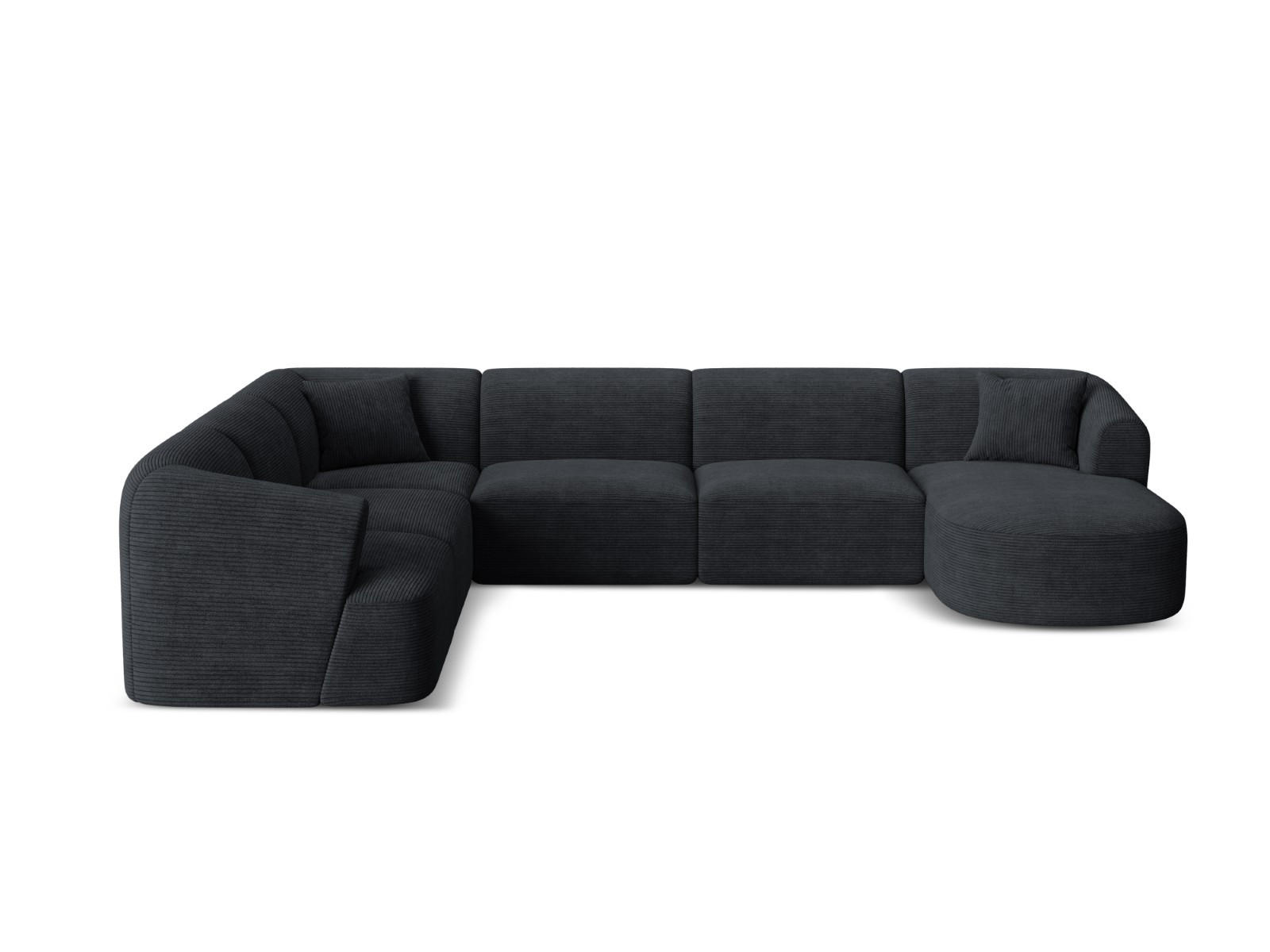 Cosmopolitan Design Modulares-Panoramasofa Schwarz 255x70x330 cm