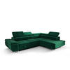 ECKSOFA PRAGA DESIGN L, Eckcouch in L-Form mit Schlaffunktion, Farbe: Grün, Velourstoff, Ottomane Universal - Grün, Textil (275/202cm) - O-Sofa
