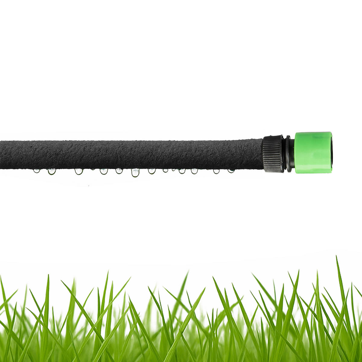 TROPFSCHLAUCH - Schwarz, Kunststoff/Metall (10000cm) - Relaxdays