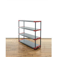 KUNSTSTOFFREGAL BIG GREY BEAR Low 138x140x46cm Fachlast 120kg Grau-Rot - Rot, Kunststoff (140/138/46cm) - PROREGAL