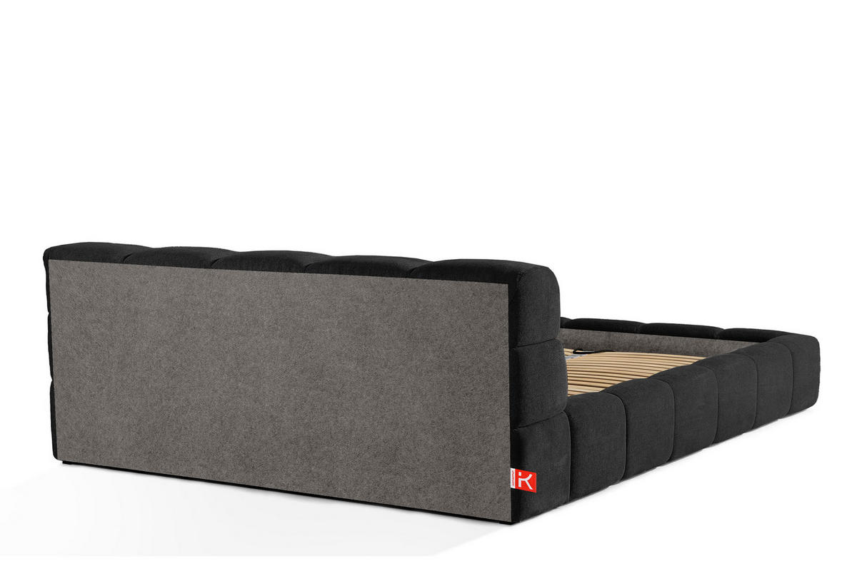 POLSTERBETT AERI 140/160/180/200 mit Rahmen und Bettkasten, anthrazit - Anthrazit, Holz/Holzwerkstoff (200/200cm) - KONSIMO®