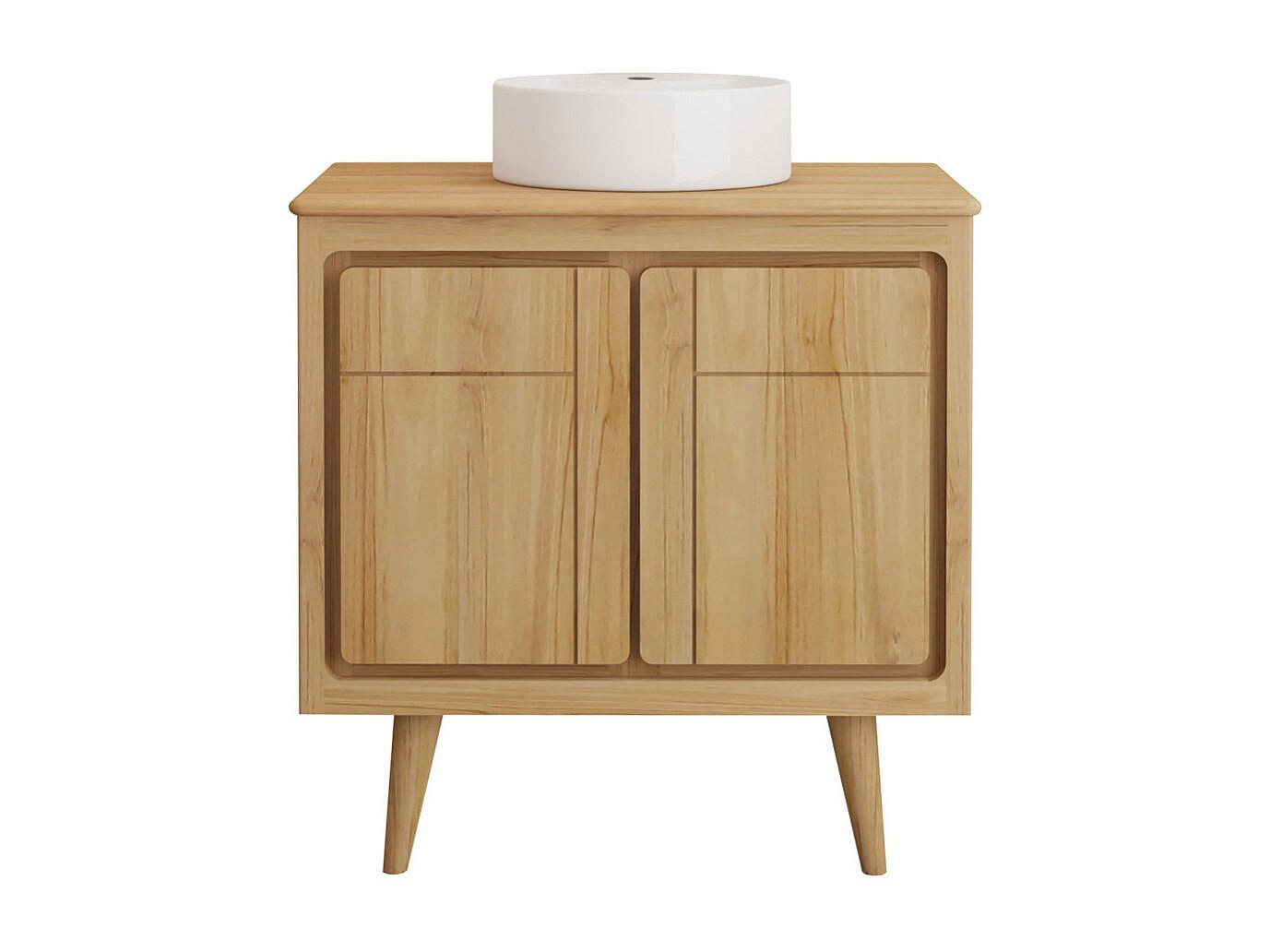 EINZELWASCHTISCH - 80 cm x 55 cm - Holz, Platte - Naturfarben Hell - BINTUNI - Naturfarben, Holz (80/80/55cm) - Vente-Unique