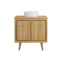 EINZELWASCHTISCH - 80 cm x 55 cm - Holz, Platte - Naturfarben Hell - BINTUNI - Naturfarben, Holz (80/80/55cm) - Vente-Unique