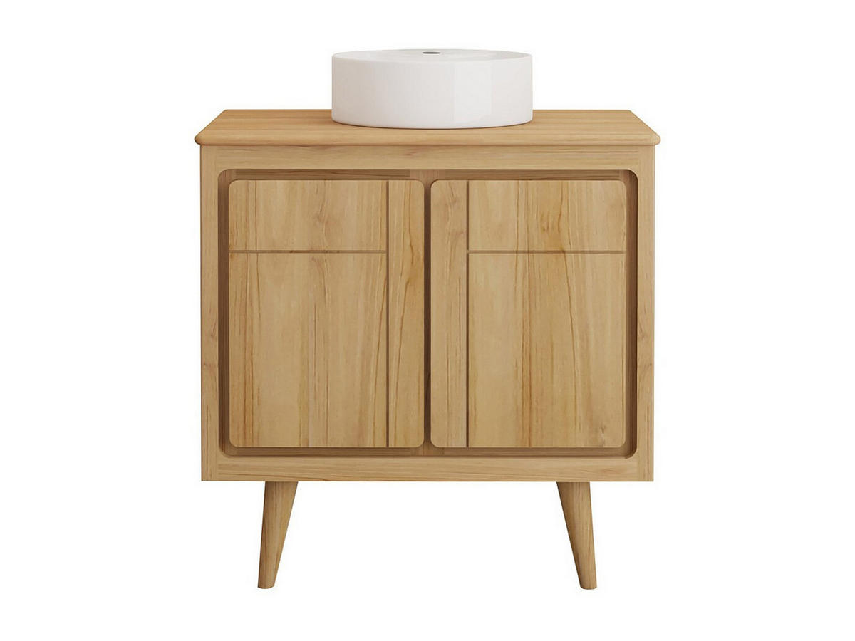 EINZELWASCHTISCH - 80 cmcm x 55 cmcm - Holz, Platte - Naturfarben Hell - BINTUNI - Naturfarben, Holz (80/80/55cm) - Vente-Unique