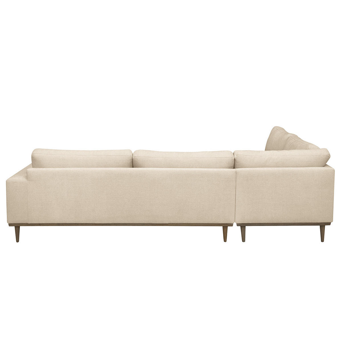 ECKSOFA mit Ottomane - Eichefarben/Creme, Eichenholz/Textil (287/219cm) - home24