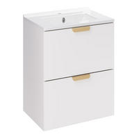 WASCHTISCHKOMBI 60 cm 2Teile - Aster White A BM423 in Weiß/Matt - Weiß, Holz (60/50/46cm)