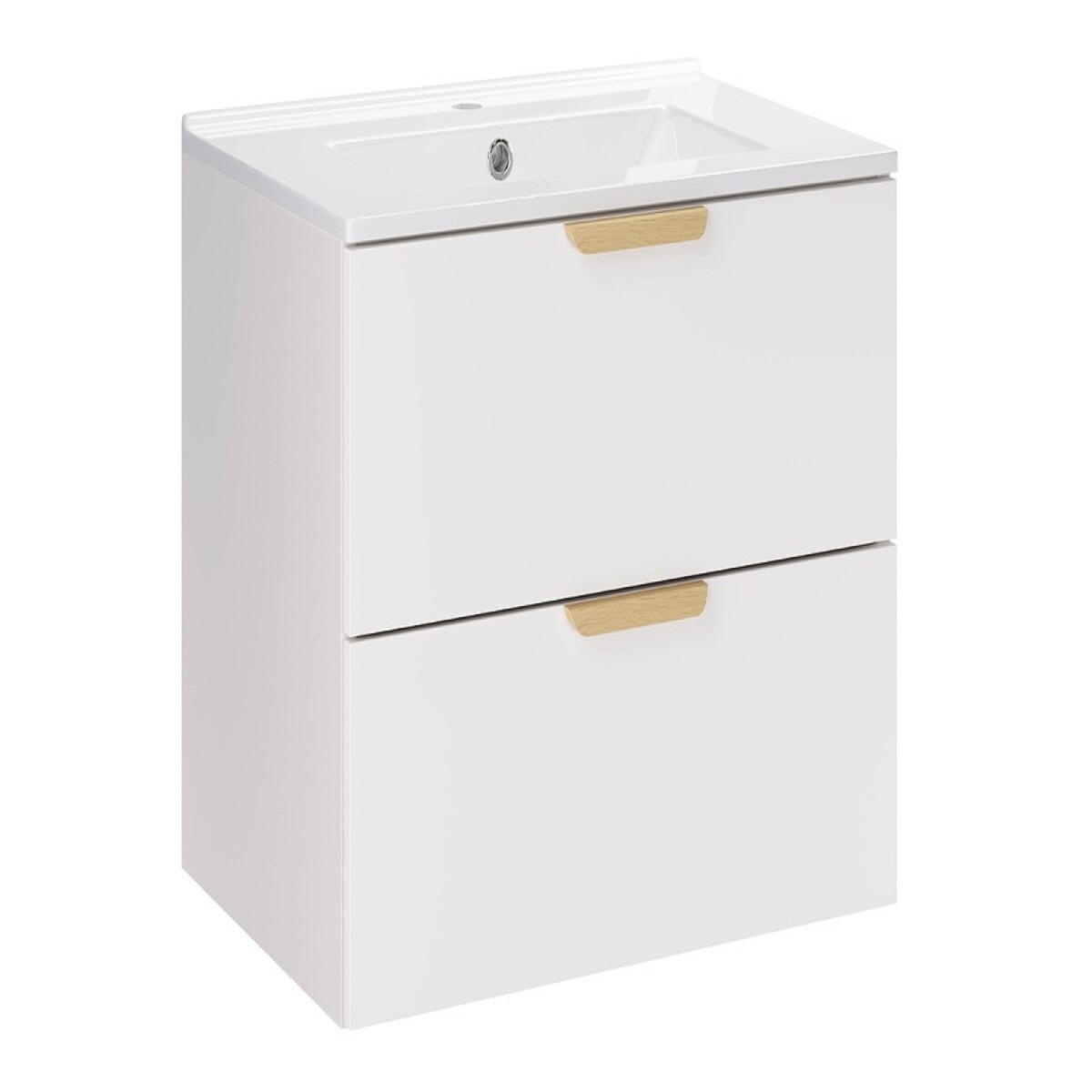 WASCHTISCHKOMBI 60 cm 2Teile - Aster White A BM423 in Weiß/Matt - Weiß, Holz (60/50/46cm)