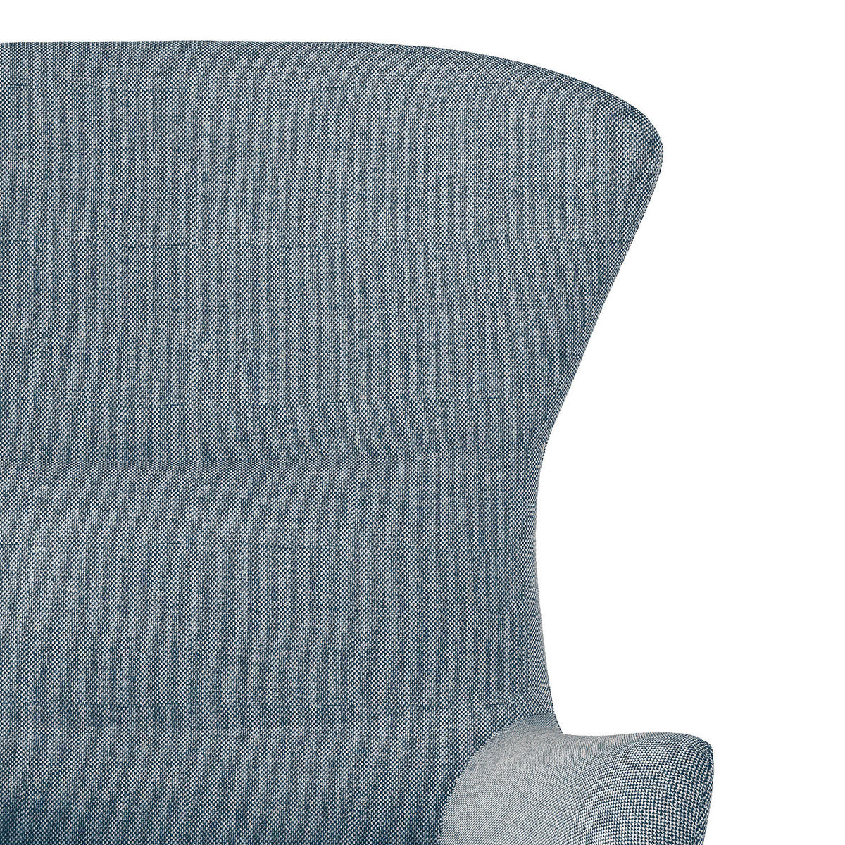 SESSEL mit Holzfüßen - Blau/Eichefarben, Eichenholz/Textil (84/99/96cm) - home24