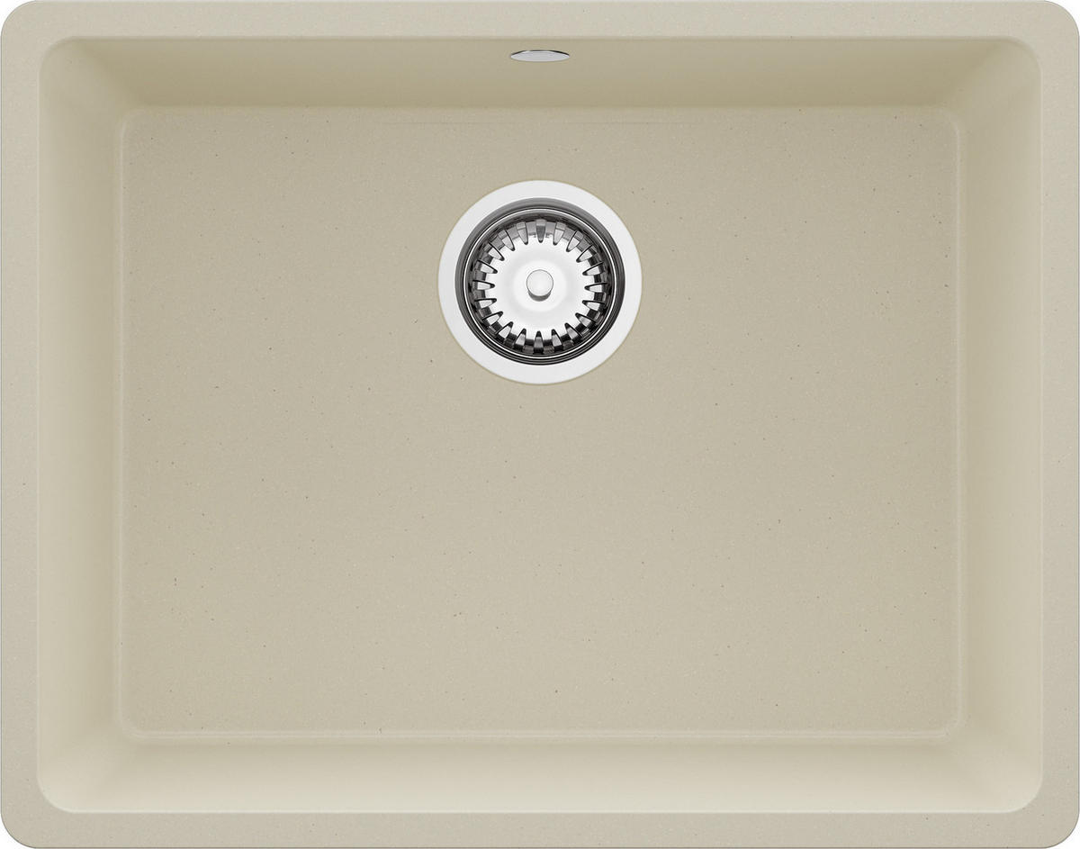 SPÜLBECKEN Venedig Slim Easy, 2-er set Beige 56/44 cm 1 Becken + Ablauf-Set ab 60er Unterschrank - Chromfarben/Beige, Kunststoff (56/20/44cm) - Primagran