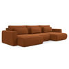WOHNLANDSCHAFT Samt Stoff Orange - Terra cotta/Schwarz, Kunststoff/Textil (340/82/149cm) - Makamii