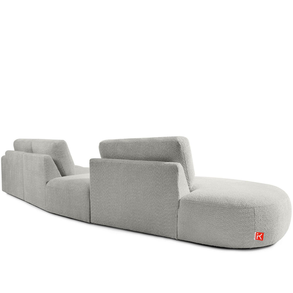 5-SITZER ECKSOFA ZUCCO Boucle links, Hellgrau - Hellgrau, Textil (430/84/105cm) - KONSIMO®