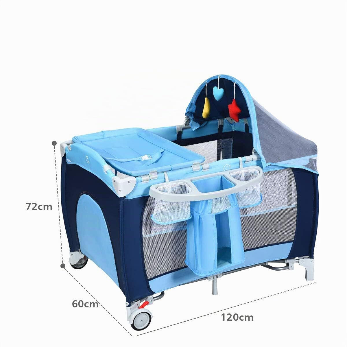 REISEBETT faltbar blau - Blau, Textil - COSTWAY