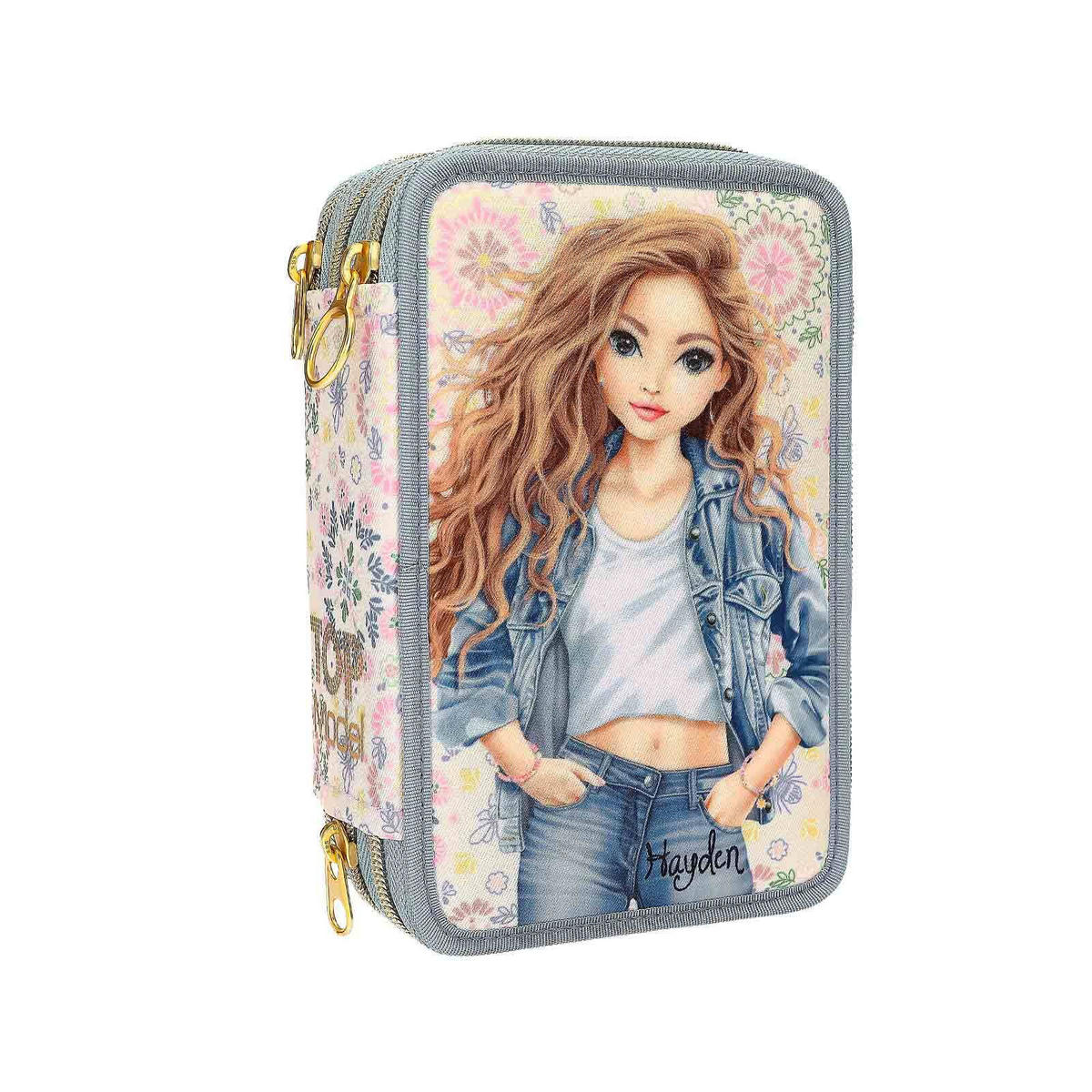 3-FACH FEDERTASCHE FESTIVAL FUN TOPModel hellblau 7,5 x 13 x 20 cm - Hellblau, Kunststoff (13/20/7.5cm) - Depesche Germany