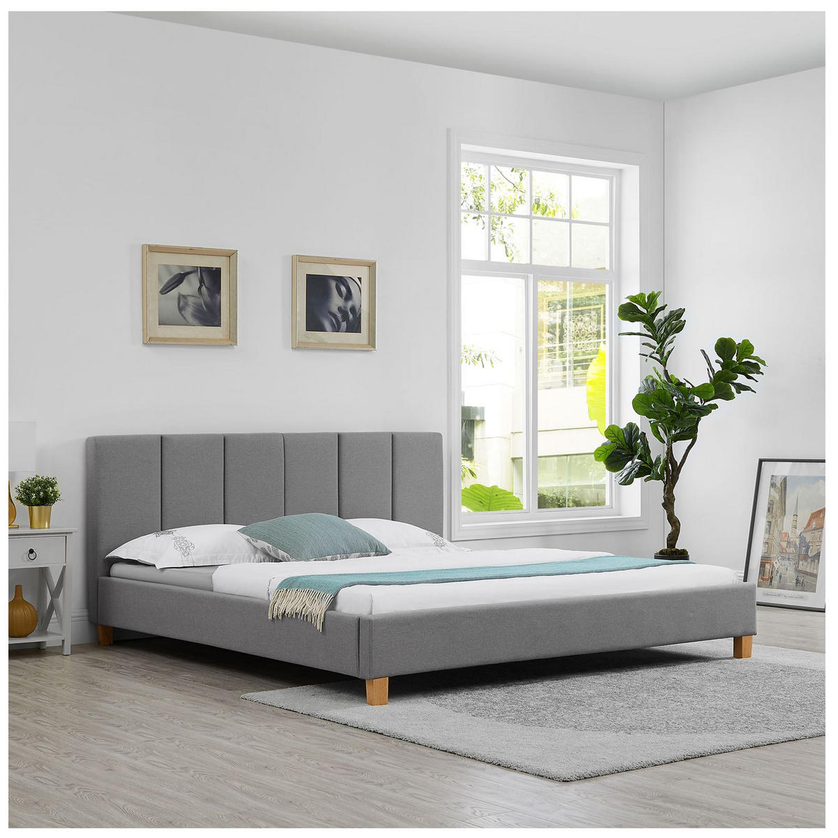 POLSTERBETT JASON 180X200 CM - Grau, Textil (180/200cm) - CARO-Möbel