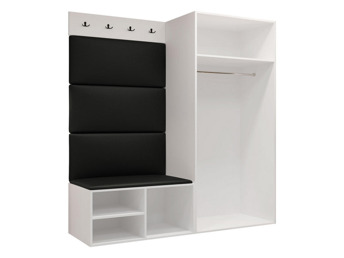 GARDEROBEN-SET Medi I - Kaschmir/Schwarz, Holzwerkstoff/Kunststoff (80/191/50cm) - MIRJAN24