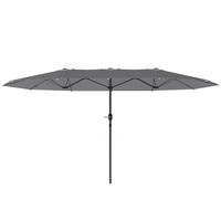 DOPPELSONNENSCHIRM Stahl 436 x 260 cm - Dunkelgrau, Metall (260/436cm) - Outsunny