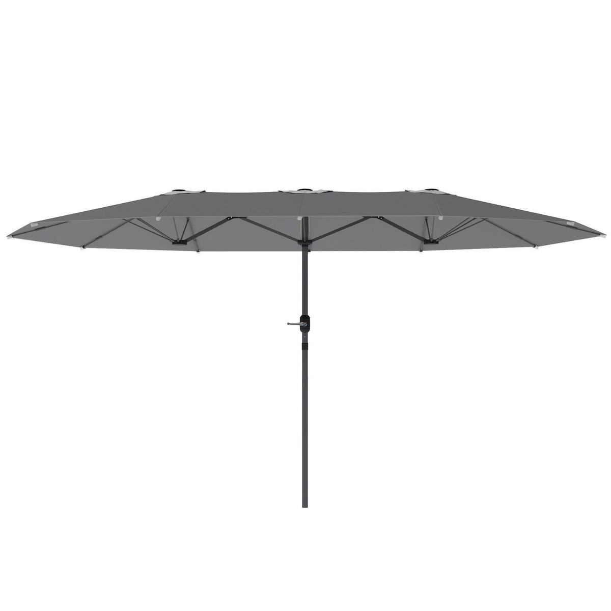 DOPPELSONNENSCHIRM Stahl 436 x 260 cm - Dunkelgrau, Metall (260/436cm) - Outsunny